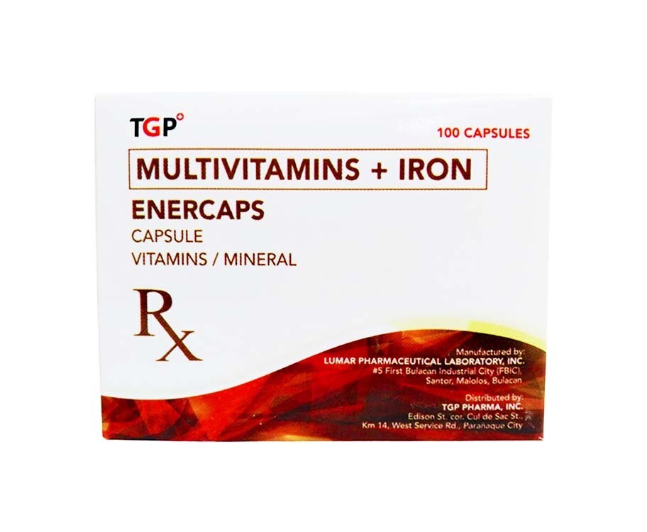 TGP Multivitamins + Iron Enercaps 100 Capsules