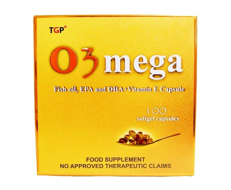 TGP O3 Mega Fish Oil, EPA and DHA + Vitamin E Capsule 100 Softgel Capsule