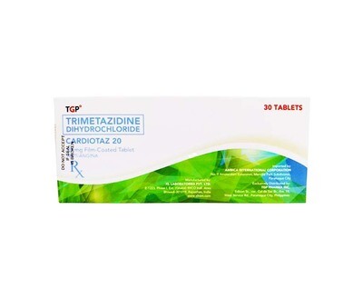 TGP Trimetazidine Dihydrochloride Cardiotaz 20 20mg Film-Coated 30 Tablets