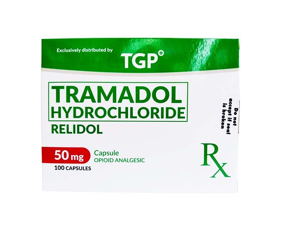 TGP Tramadol Hydrochloride Relidol 50mg 100 Capsules