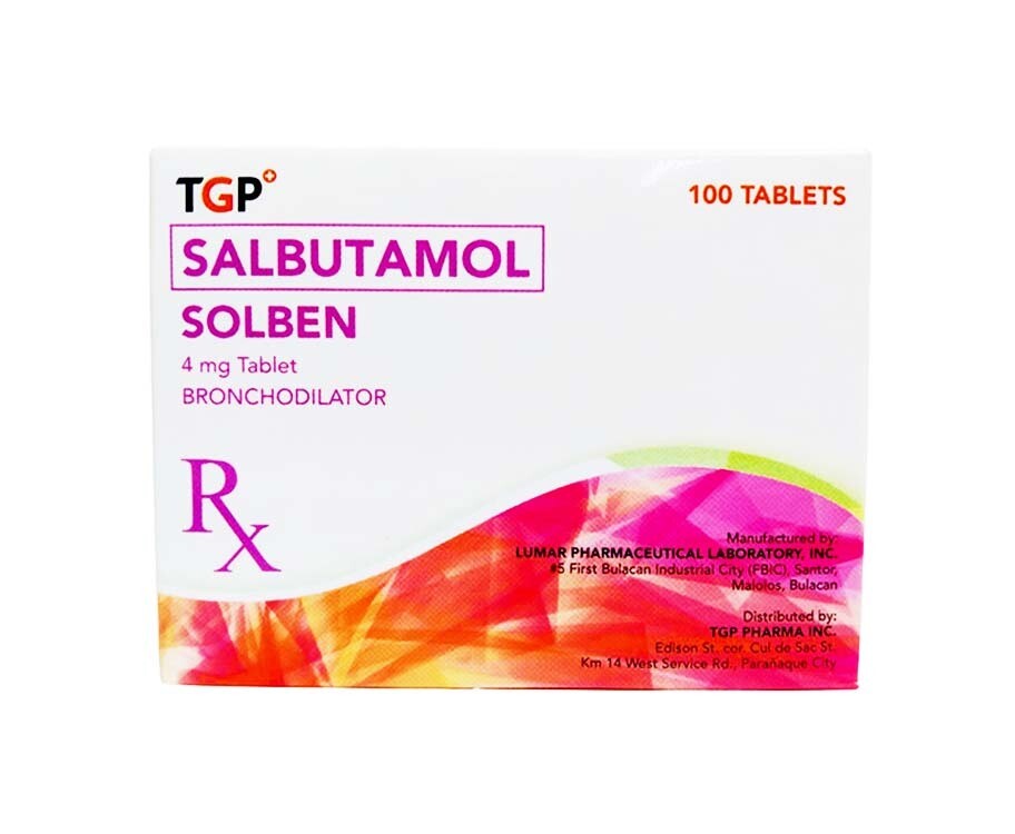 TGP Salbutamol Solben 4mg 100 Tablets