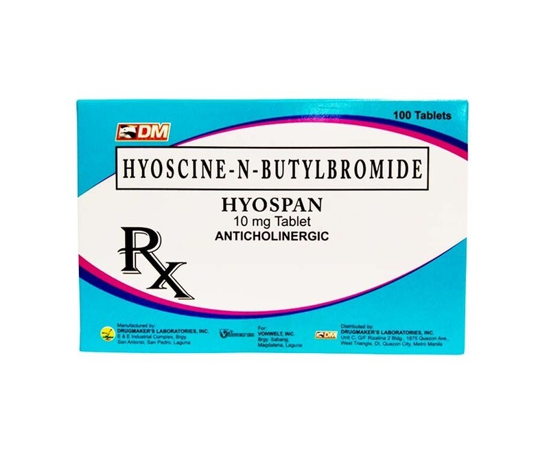 DM Hyoscine-N-Butylbromide Hyospan 10mg 100 Tablets