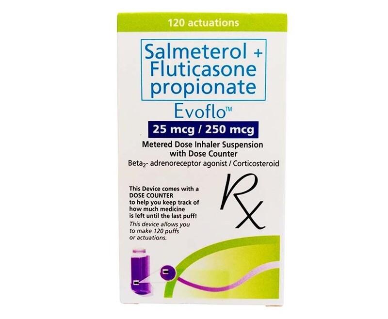 Evoflo Salmeterol Fluticasone Propionate 25mcg/ 250mcg 120 Actuations