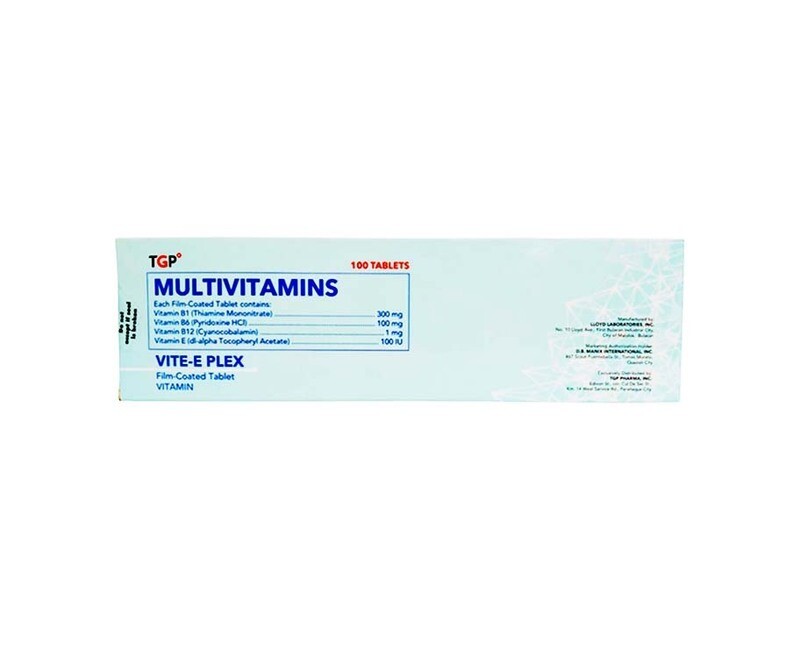 TGP Multivitamins Vite-E Plex 100 Film-Coated Tablets