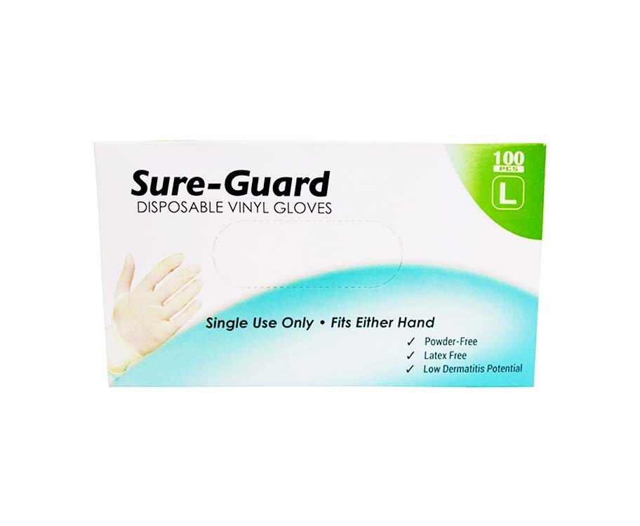 Sure-Guard Disposable Vinyl Gloves Large 100 Pieces