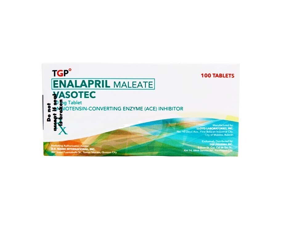 TGP Vasotec Enalapril Maleate 10mg 100 Tablets