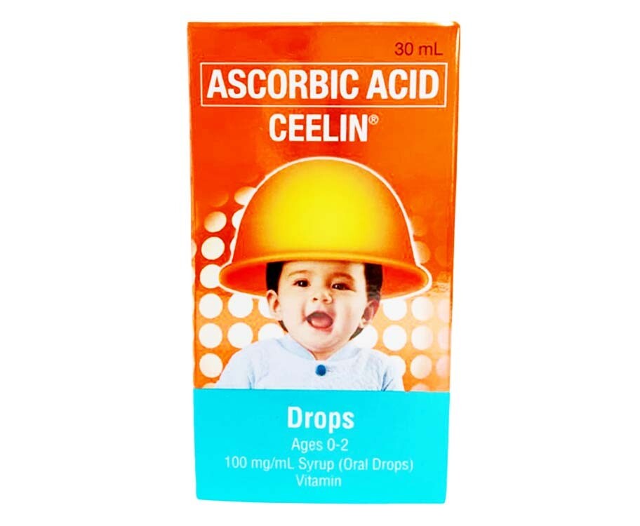 Ascorbic Acid Ceelin Syrup Ages 0-2 100mg/ mL (Oral Drops) 30mL