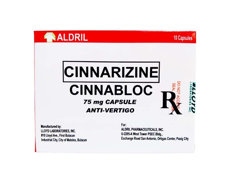 Aldril Cinnarizine Cinnabloc 75mg 10 Capsules