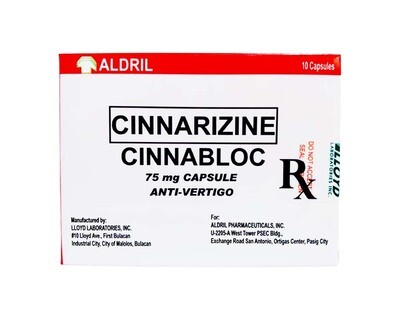 Aldril Cinnarizine Cinnabloc 75mg 10 Capsules