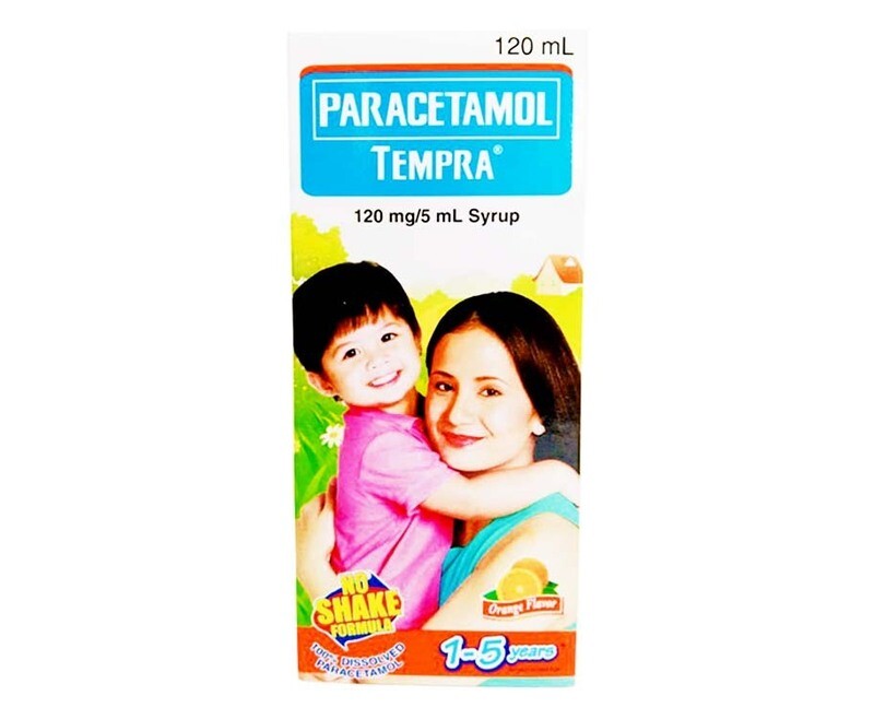 Paracetamol Tempra 120mg/ 5mL Syrup Orange Flavor 120mL