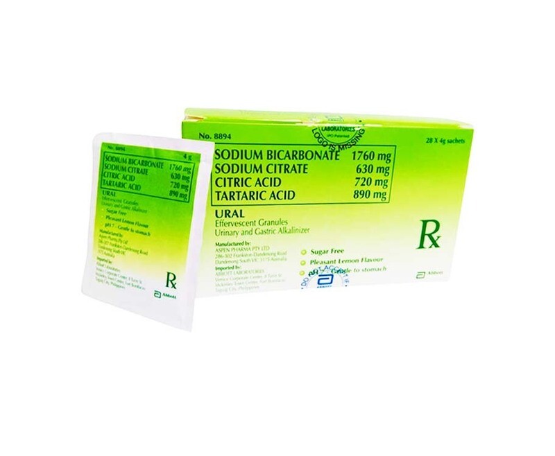 Abbott Ural Effervescent Granules Urinary and Gastric Alkanizer​ (28 Sachets x 4g)