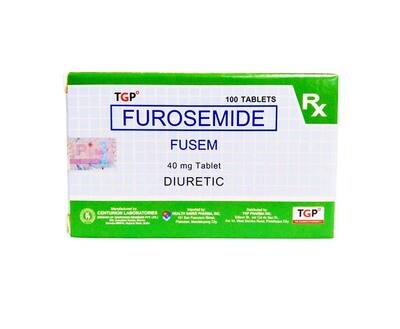 TGP Furosemide Fusem Diuretic 40mg 100 Tablets