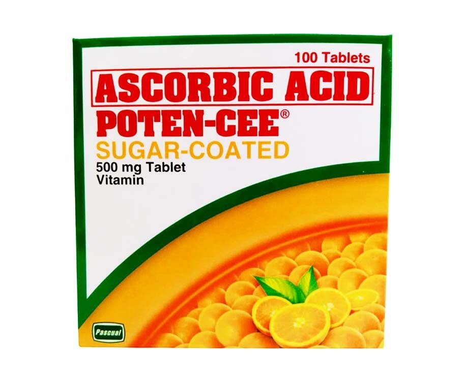 Poten-Cee Absorbic Acid Sugar-Coated 500mg 100 Tablets