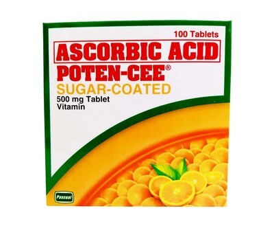 Poten-Cee Absorbic Acid Sugar-Coated 500mg 100 Tablets