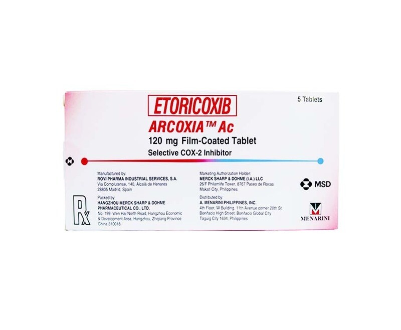 Menarini Etoricoxib Arcoxia Ac 120mg Film-Coated 5 Tablets