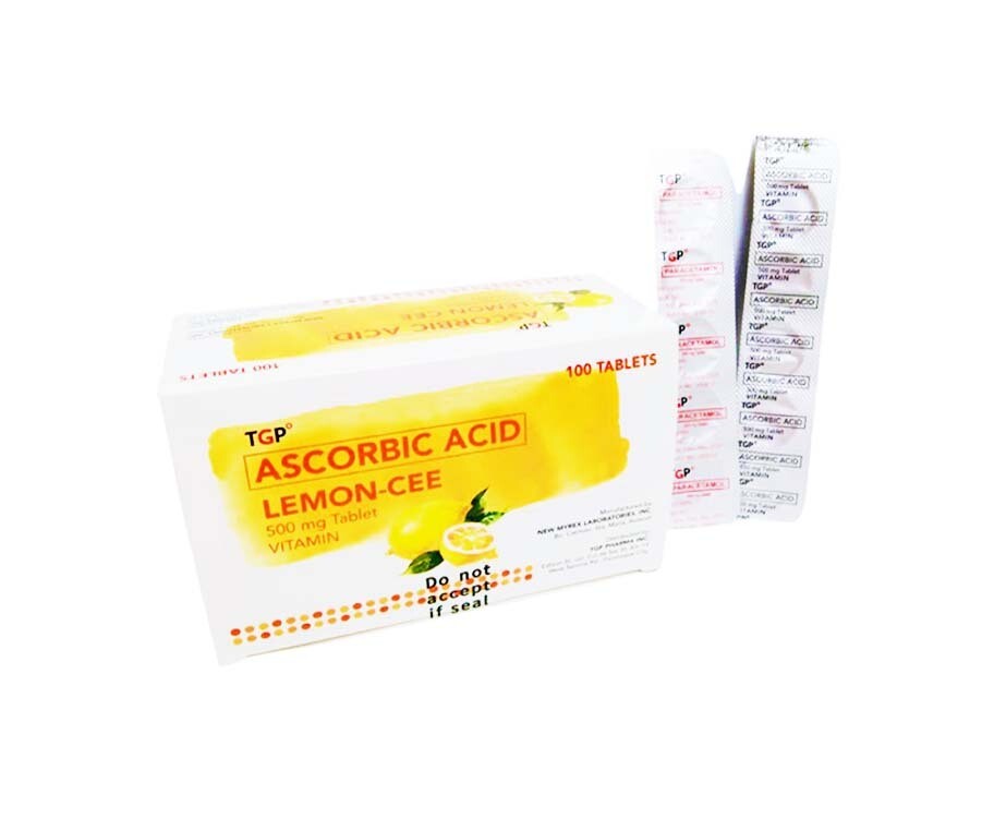 TGP Ascorbic Acid Lemon-Cee 500mg 100 Tablets + Free Ascorbic + Paracetamol Tablet