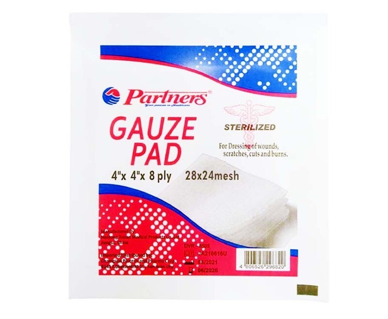 Partners Gauze Pad 4&quot;x 4&quot;x 8 Ply