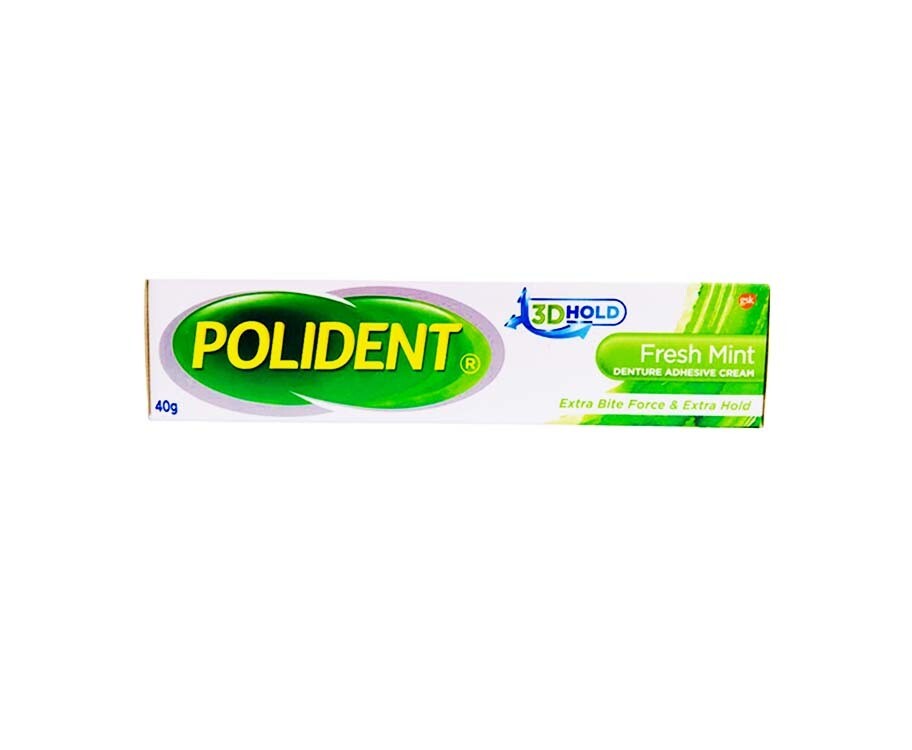 Polident Denture Adhesive Cream Fresh Mint 40g