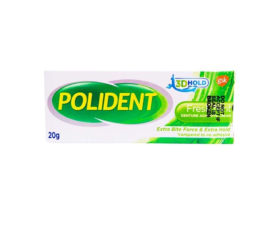 Polident Denture Adhesive Cream Fresh Mint 20g