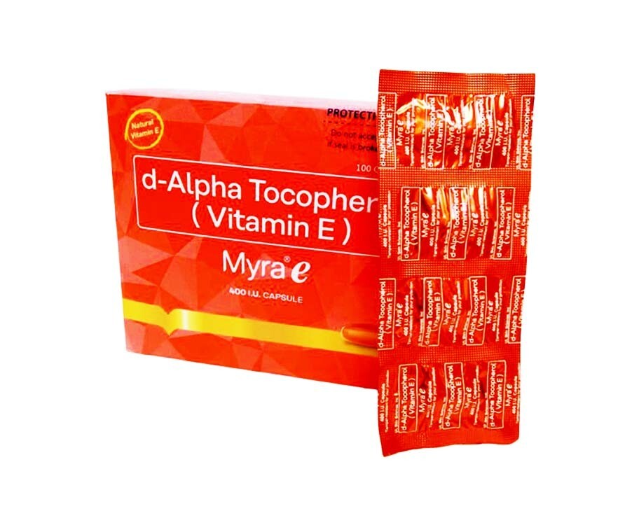 Myra E d-Alpha Tocopherol (Vitamin E) 400 I.U. 100 Capsules
