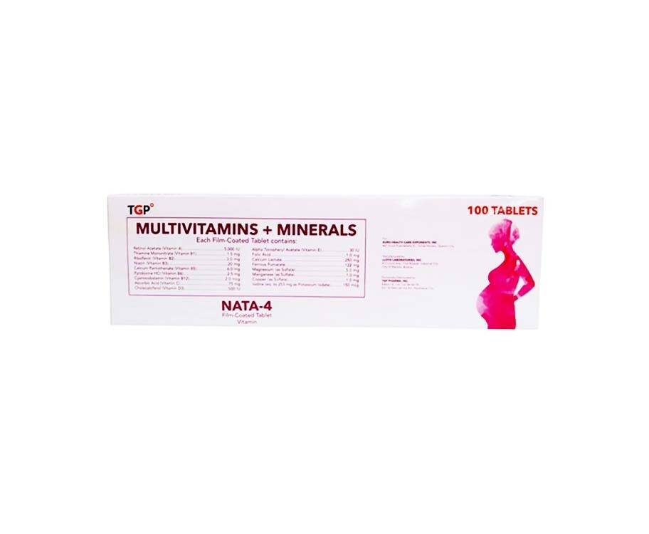 TGP Multivitamins + Minerals Nata-4 Vitamin Film-Coated 100 Tablets