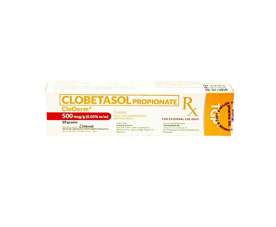 Clobetasol Propionate CloDerm Cream 500mcg/ g (0.05% w/w) Cream Anti-Inflammatory Antipruritic 10g