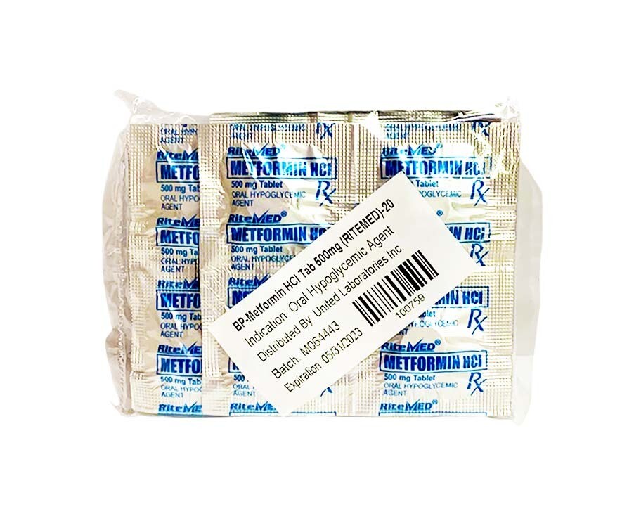 RiteMed BP-Metformin HCI Tab 500mg 20 Tablets
