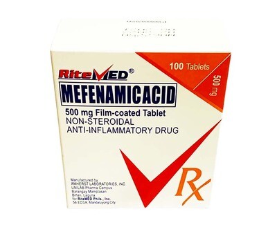 RiteMed Mefenamic Acid Non-Steroidal Anti-Inflammatory Drug 500mg 100 Film-Coated Tablets