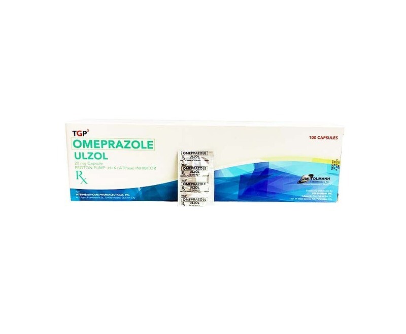 Omeprazole Ulzol Proton Pump 20mg Capsule 100 Capsules