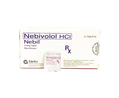 Nebivolol HCI Nebil Beta-Blocker 2.5mg 14 Tablets