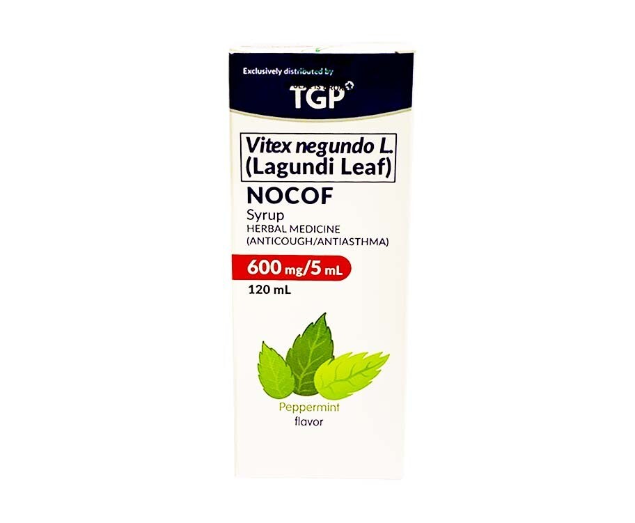 TGP Vitex Negundo L. (Lagundi Leaf) NOCOF Syrup Herbal Medicine (Anticough/ Antiasthma) 600mg/ 5mL Peppermint Flavor 120mL