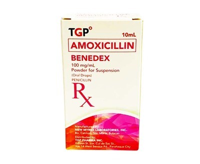 TGP Amoxicillin Benedex 100mg/ mL Powder For Suspension (Oral Drops) Penicillin Orange Flavor 10mL