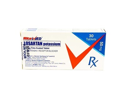 RiteMed Losartan Potassium 50mg 30 Film-Coated Tablets