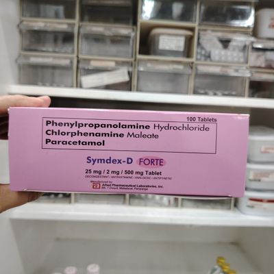 Phenylpropanolamine Hydrochloride Chlorphenamine Maleate Paracetamol SYMDEX-D FORTE 25mg/2mg/500mg