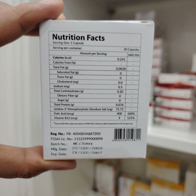 Zyna-B12 Uridine-5' Monophosphate Disodium Salt+VitaminB12+Folic Acid 75.72mg/3mcg/400mcg