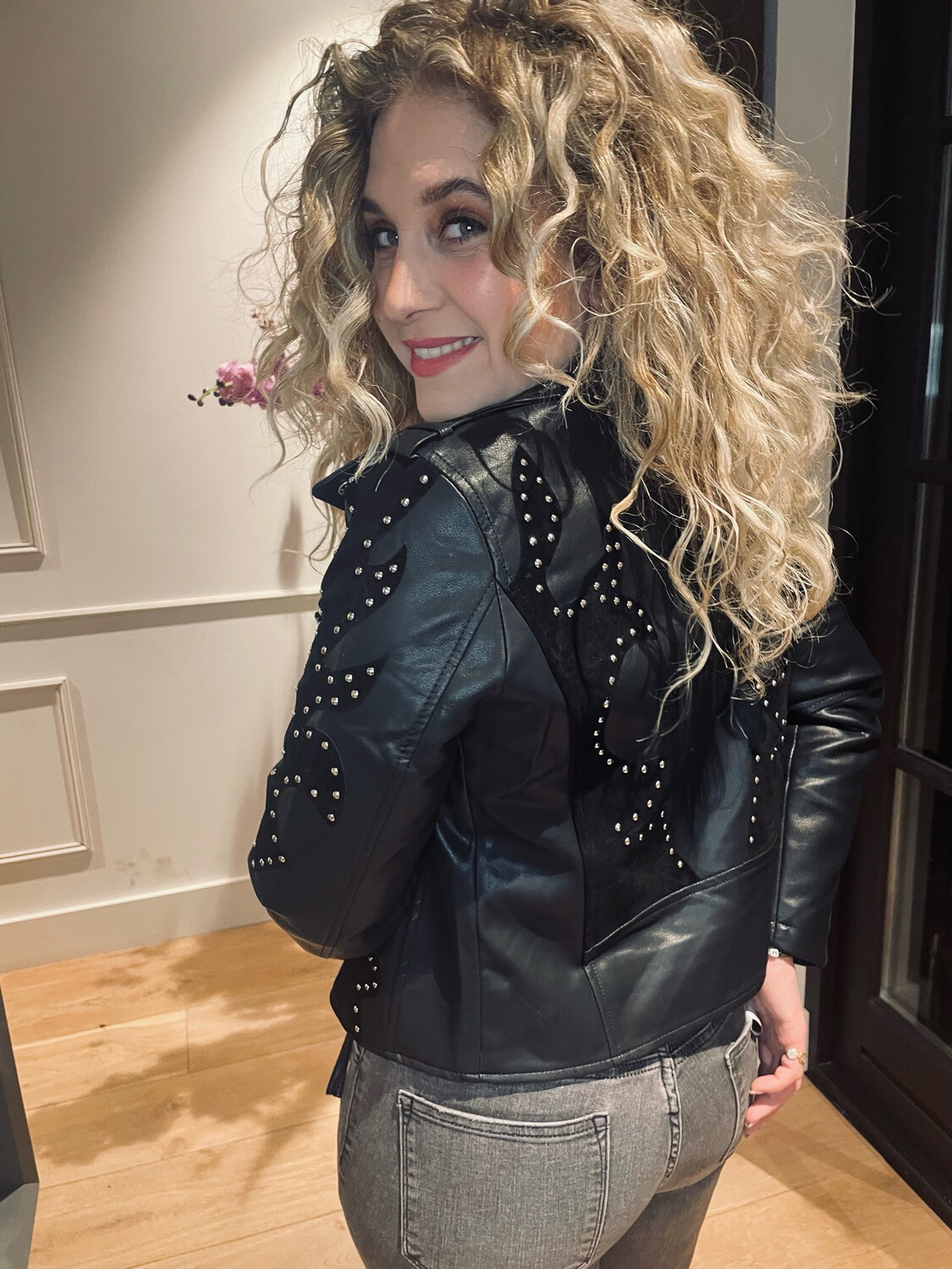 LEATHERLOOK JACK NOA | ZWART