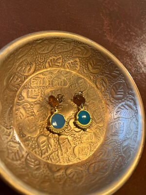 OORBELLEN | GOUD & BLAUW