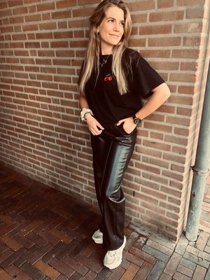 PANTALON LEATHERLOOK | ZWART