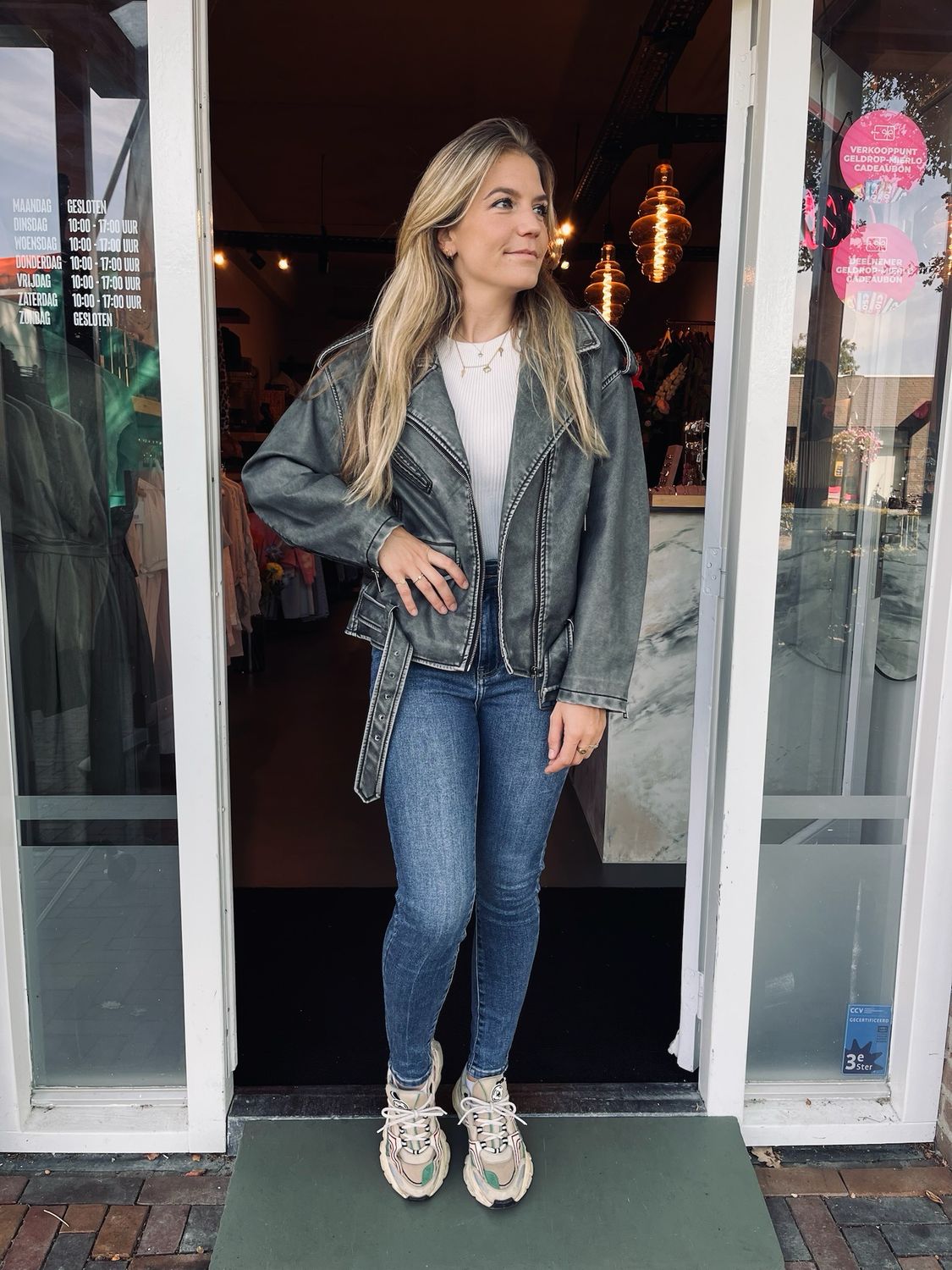 LEATHERLOOK JACK | GRIJS