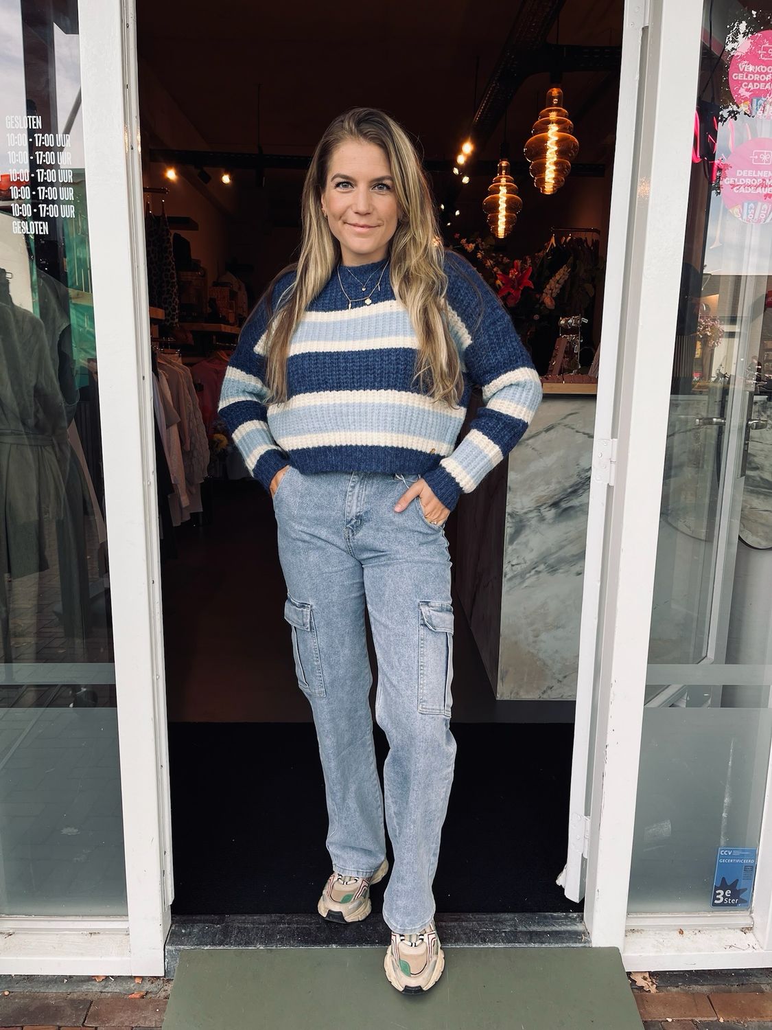 TRUI GESTREEPT | BLAUW