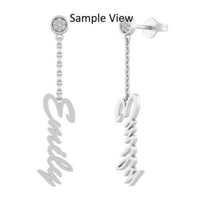 Personalized Diamond Nameplate Earring