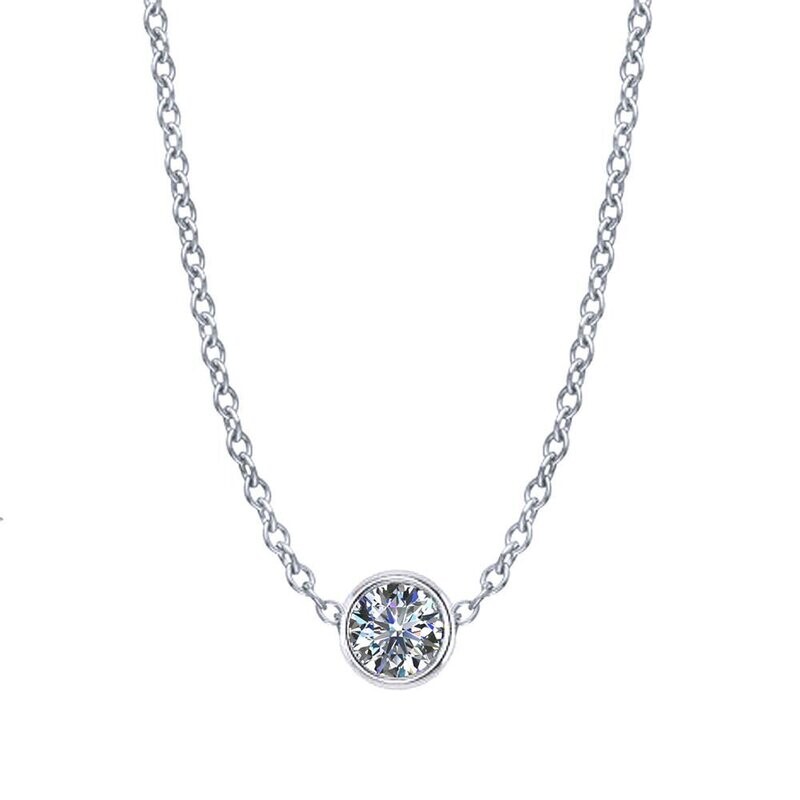 Personalized Diamond Bezel Necklace