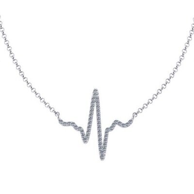Personalized Diamond Pulse Necklace