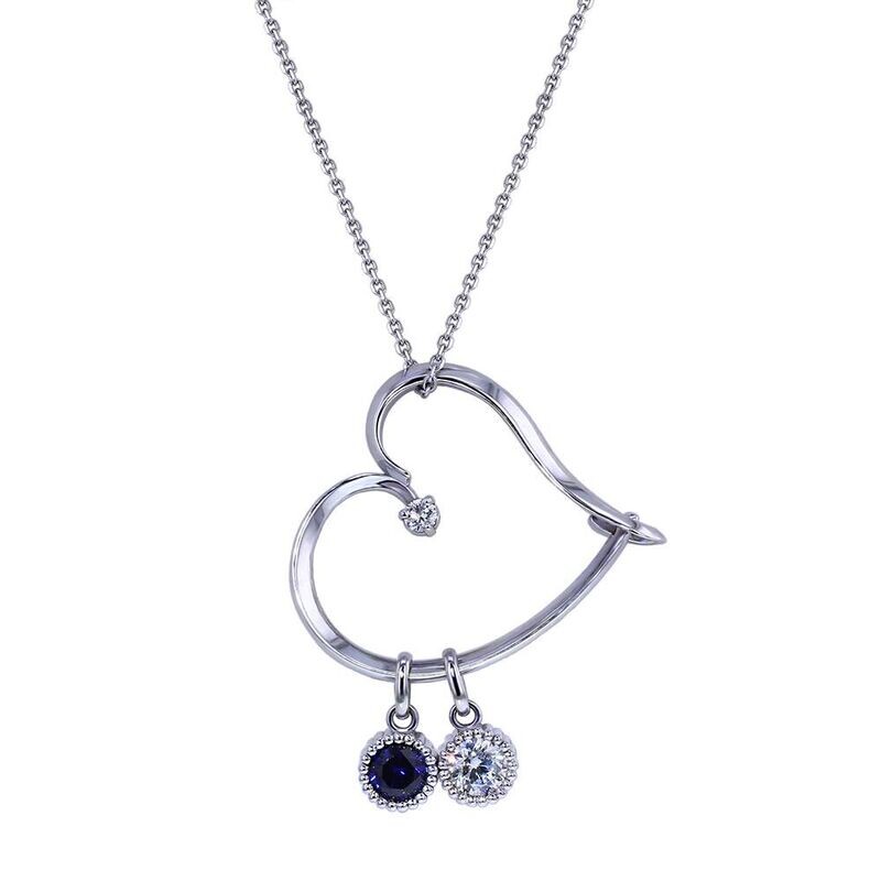 Personalized Heart Family Diamond Necklace