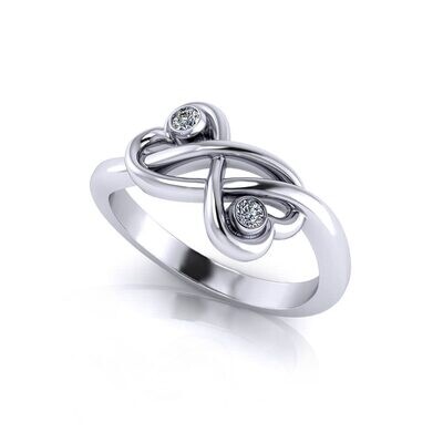 Personalized Twin Heart Promise Ring