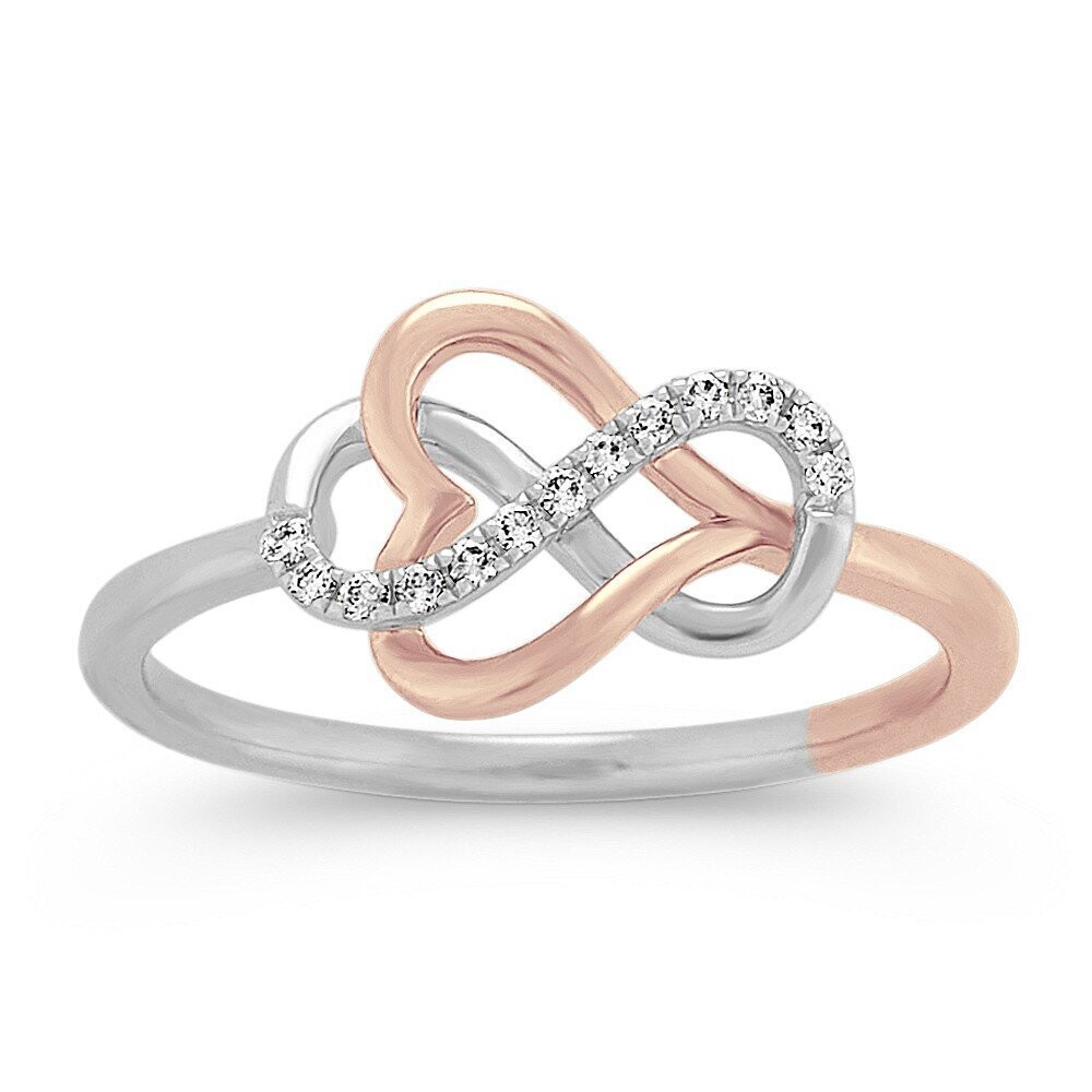 Personalized Diamond Infinity Heart Ring