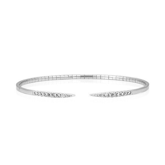 Personalized Open Pave-Set Diamond Bangle