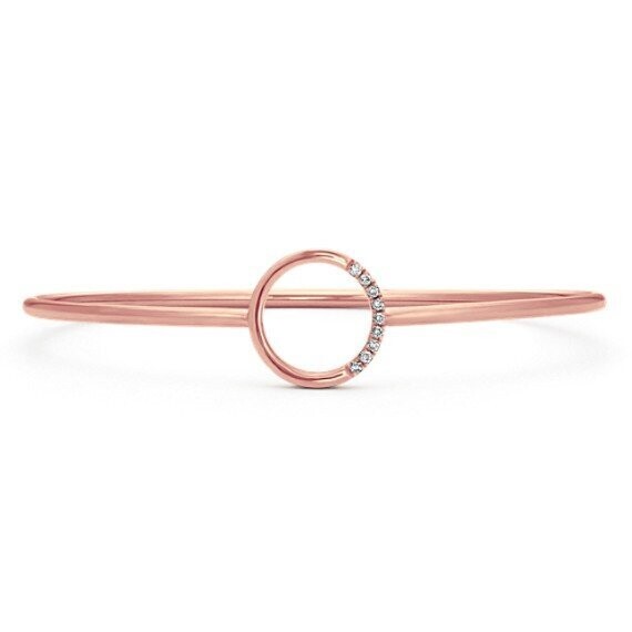 Personalized Diamond Circle Bangle - Bracelet