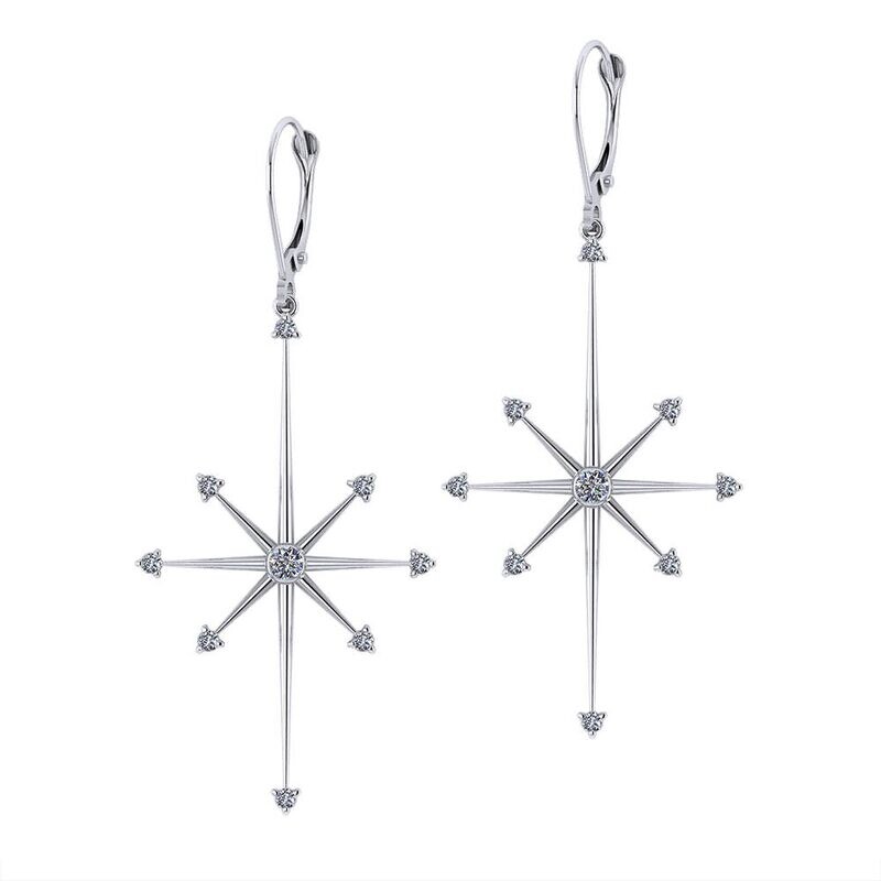 Personalized Diamond Starburst Earrings
