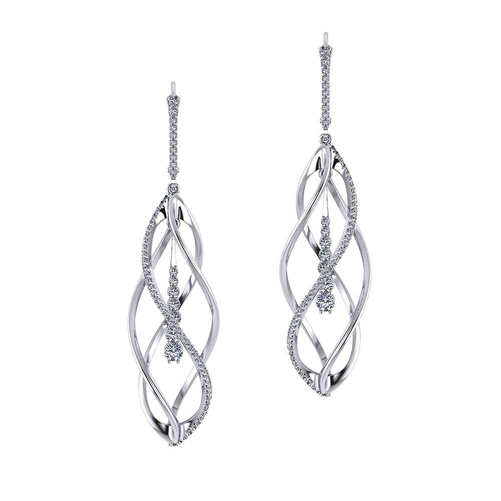 Personalized Helix Diamond Earrings